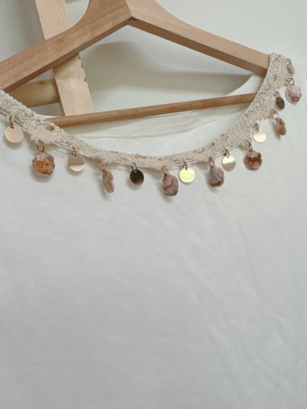 Handmade Beach Charm Necklace — Gold and Brown Shell Accents